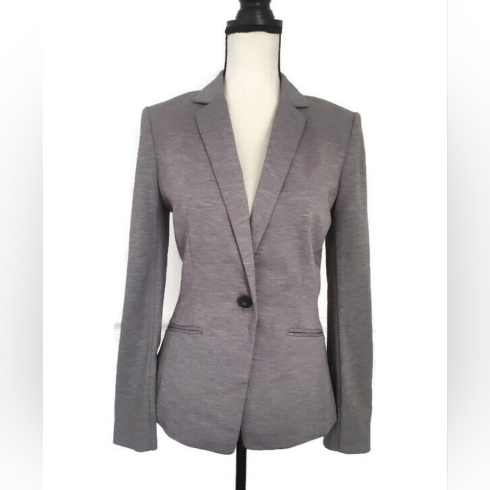 H&M Grey Women's Lined Career Lawyer Office Siren BlazerJacket Medium